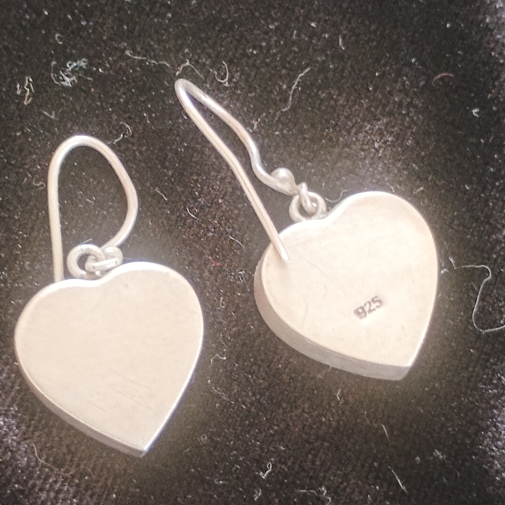 Heart shaped silver earrings